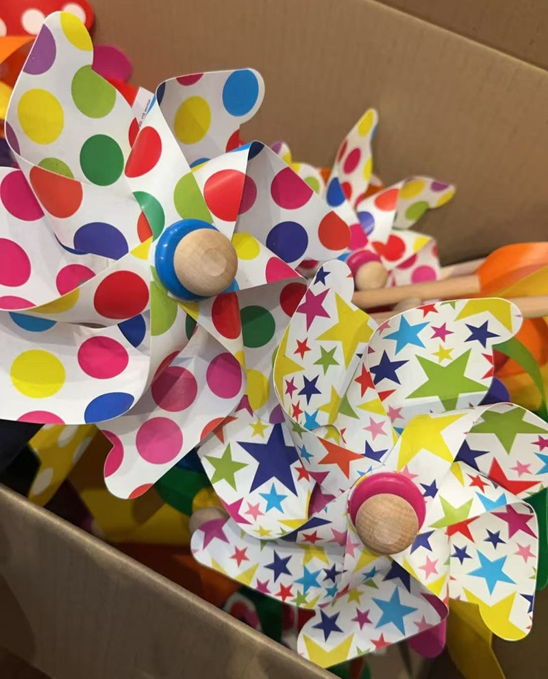 Whirly Premium Italian Windmills Medium (Mezzo) Multicolour Diameter 21cm Total Height 54.5cm 18m+