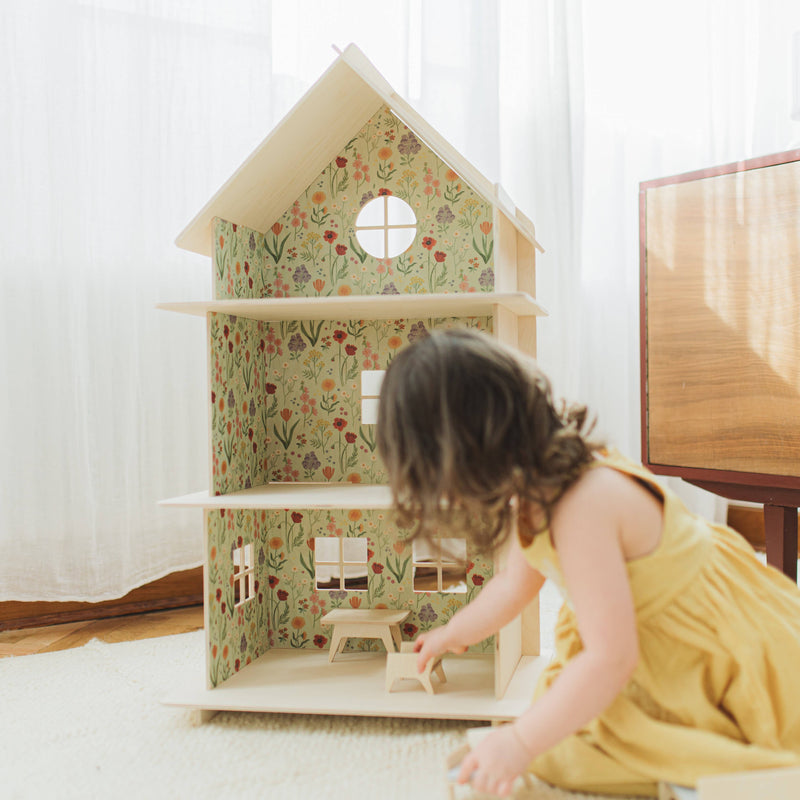 Wooden Doll House Meadow by Milin Toys Pretend & Imaginative Play 3yrs+ (Bulky Shipping)
