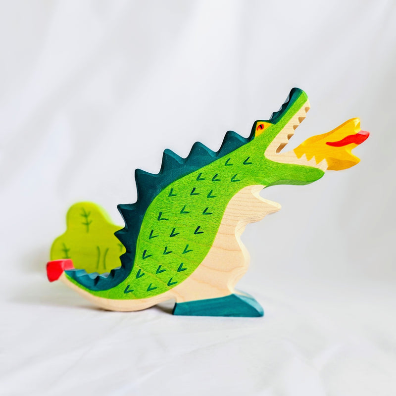 Holztiger Green Dragon Wooden Animals Dinosaur toy Dinosaur and Dragon Theme 3yrs+