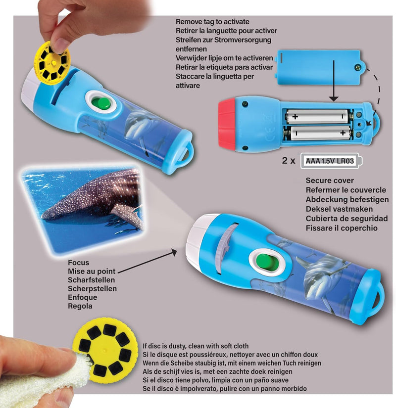 Brainstorm Toys Shark Torch and Projector Outdoor Travel Toys Animal Toy Early Science STEM Toys 3yrs+