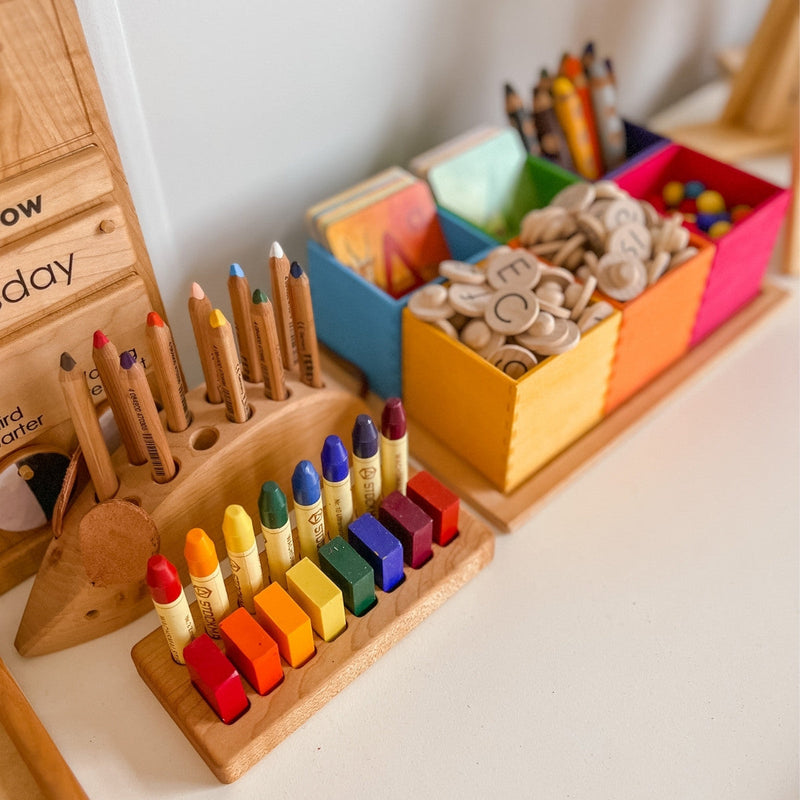 Stockmar Crayon Pure Beeswax 8 Sticks + 8 Blocks in Tin Waldorf Education Mix Stationary Art and craft for kids 3yrs+