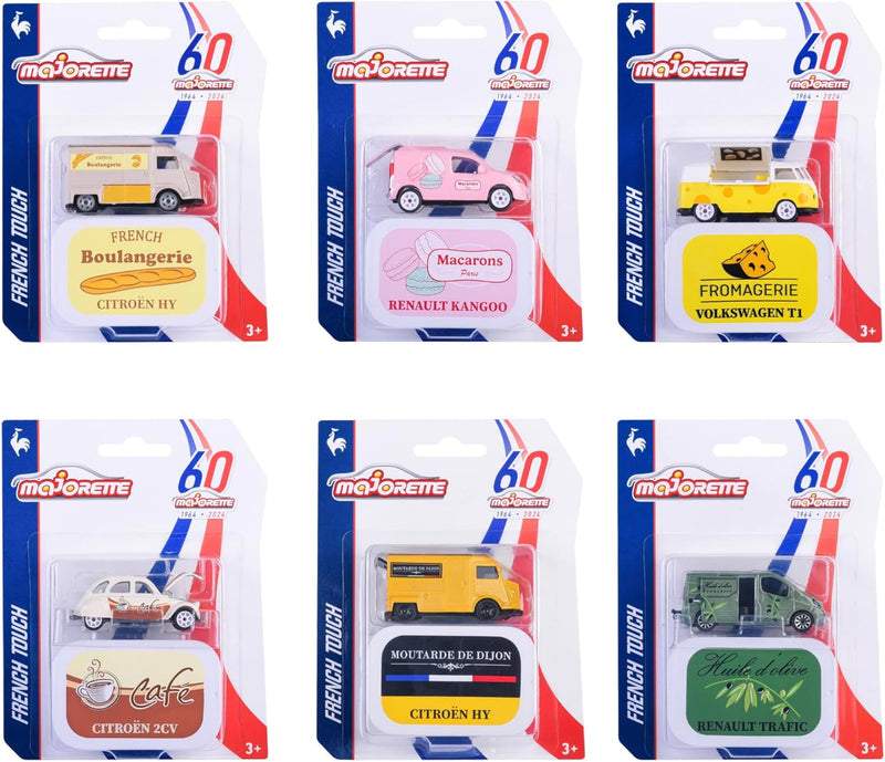 Majorette French Touch Deluxe Car 1pc 6 Designs 60th Anniversary Edition Metal Travel Toys Car 3yrs+