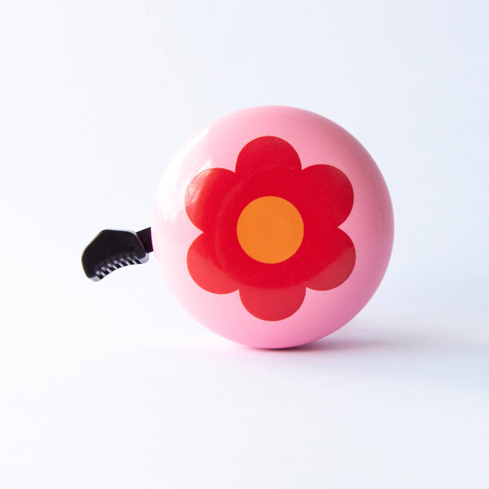 Beep Retro Flower Power Bike Bell and Scooter Bell RED