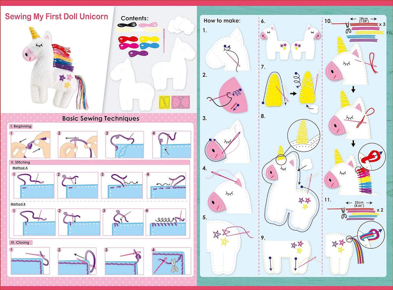 Avenir Unicorn Sewing Doll Kit Art and craft for kids Unicorn Toys 6yrs+