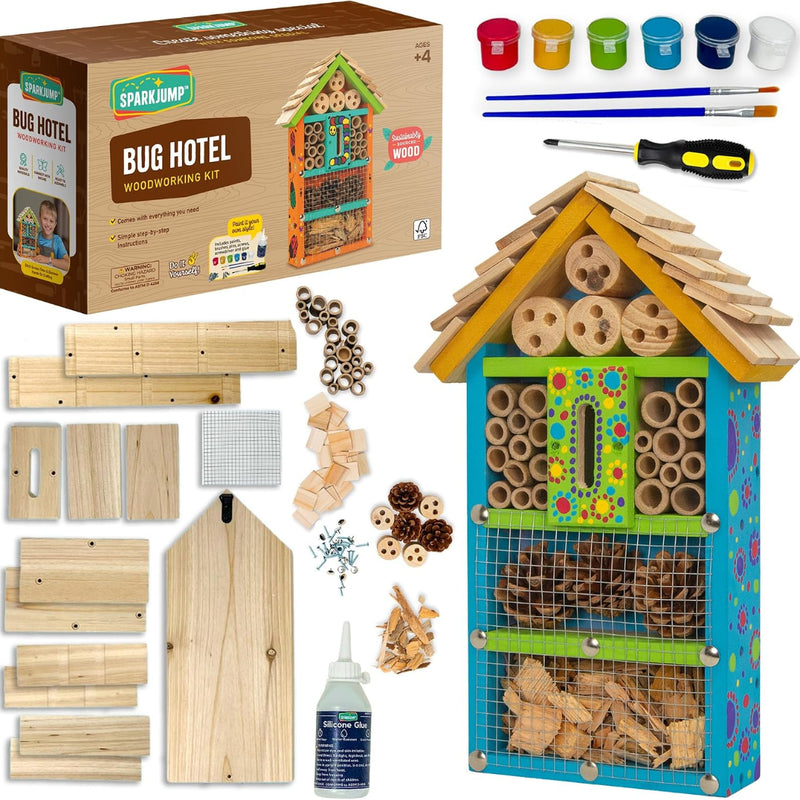Wooden Bug Hotel DIY Woodworking Kit by Sparkjump 4yrs+