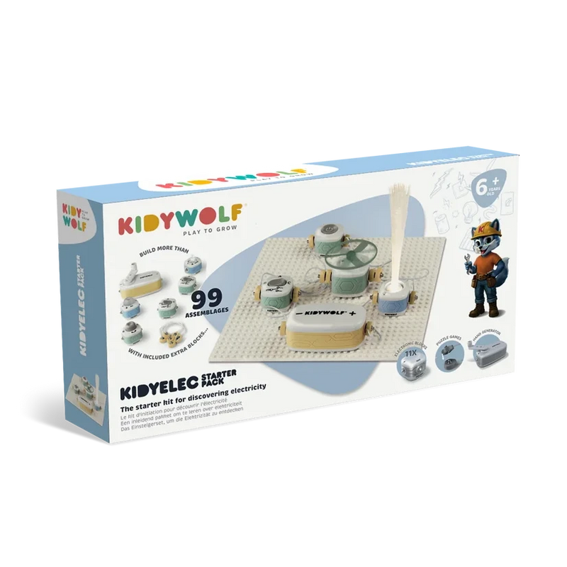 Kidywolf KidyElec 11pcs Circuit Starter Pack Early Science STEM Toys Best Seller Gift Idea for 6yrs+