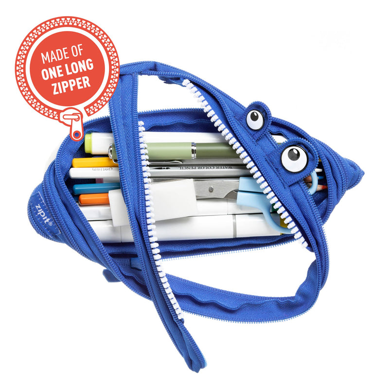 ZIPIT Monster Pencil Case Blue Stationary 3yrs+