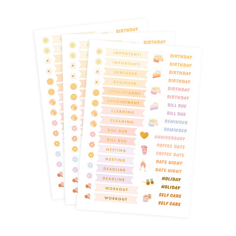 Fox & Fallow Planner Sticker Set Metallic