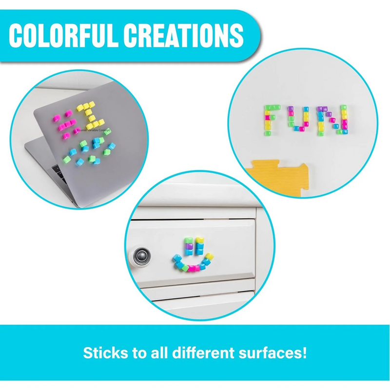 StickiKubes Neon Bright Mini Stacking Cubes 125pcs Fidget Toys Sensory Toys 4yrs+