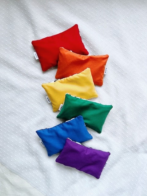 Sandies Sandbags Rainbow plus Black and White Double sided 6pcs Set Toddler Sensory Toys Gifting Ideas 3yrs+