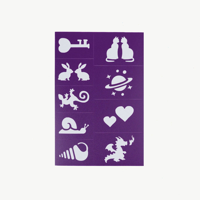 Oh Flossy Reusable Adhesive Face Paint and Makeup Stencils Kids Makeup Set Purple 3yrs+