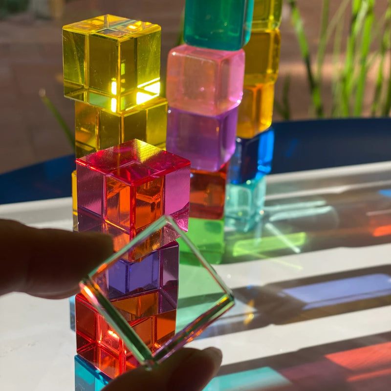 My Little Creator Lucite Bright Cubes 20 pcs Luminous Building Blocks 18m+