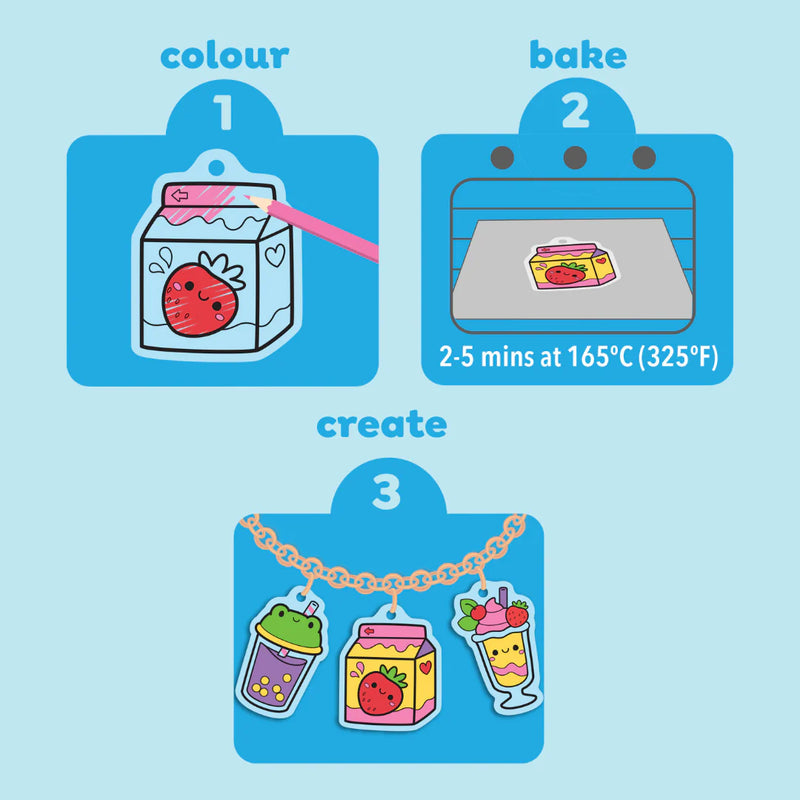 Tiger Tribe Shrinkorama Charm Bracelet Kawaii Drinks Art and Craft for Kids 4yrs+