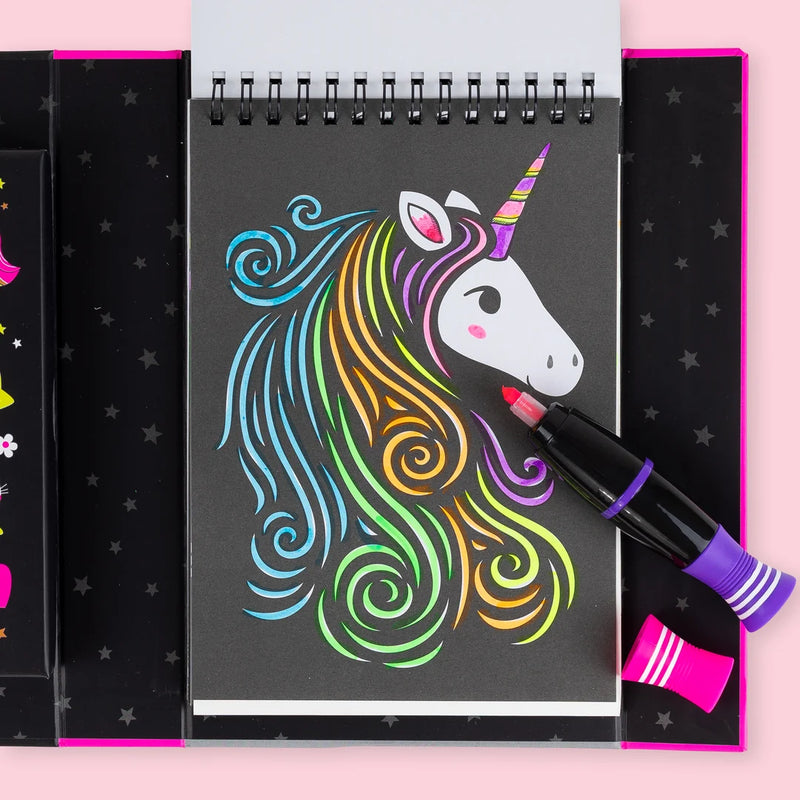 Tiger Tribe Neon Colouring Set Unicorns and Friends Activity Book Art and Craft for kids 5yrs+