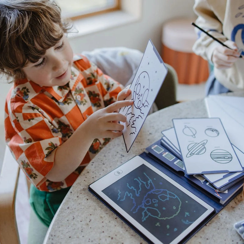 Kidywolf KidyDraw Mini LCD Screen Tracing Tablet Book Galaxy Space Travel Toys for Kids 4yrs+