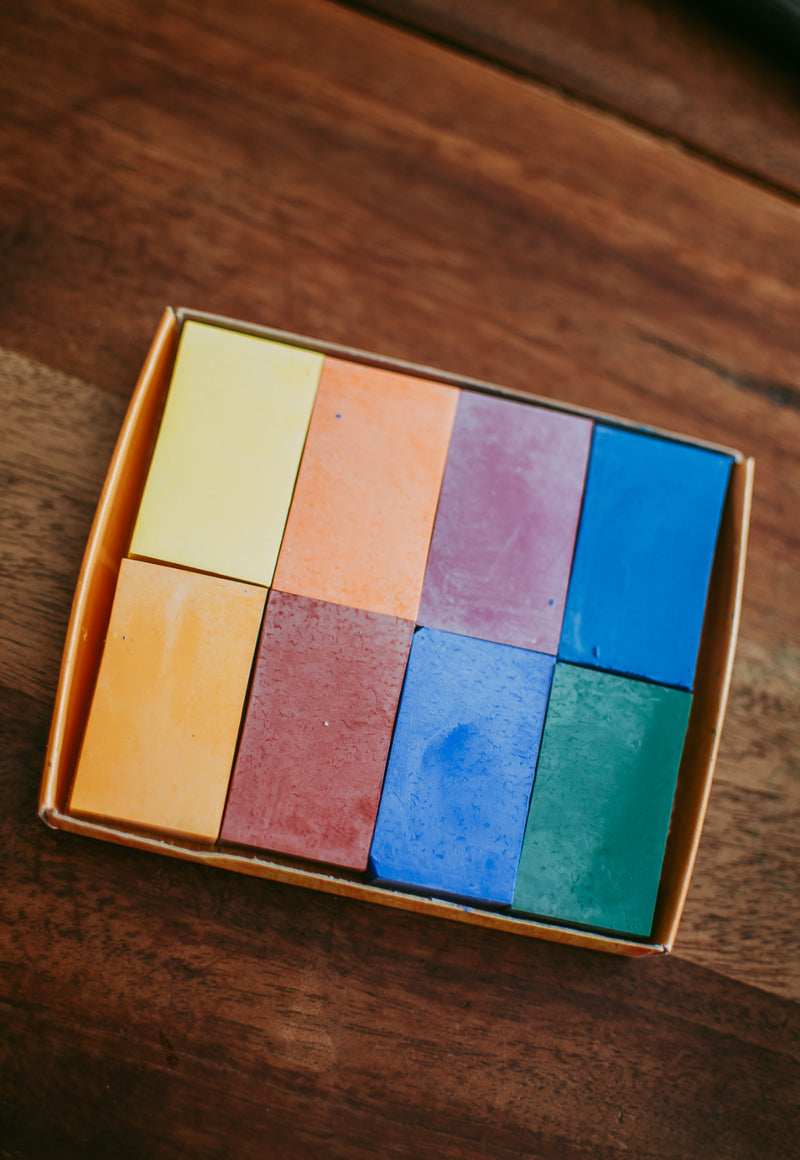 Filana Organic Beeswax Crayons Waldorf Education Inspired 8 Blocks Stationary Art and craft for kids 3yrs+