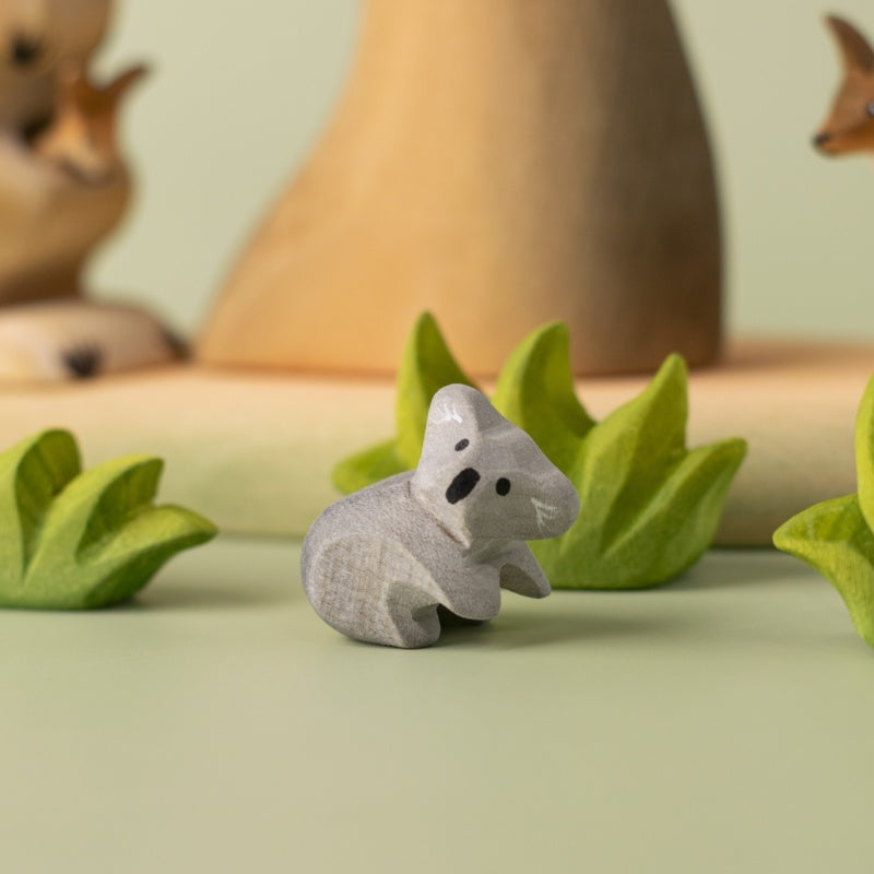 Wooden Koala Bears with Eucalyptus Set of 3 by BumbuToys 3yrs+