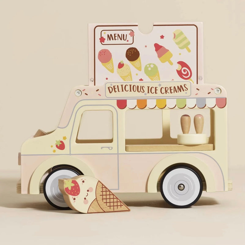 Le Toy Van Wooden Ice Cream Van Daisylane Vintage Pretend and Imaginative Play 3yrs+