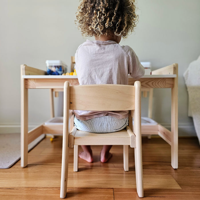 Montessori Kids Furniture Toddler CHAIR WITH ARM (12m -  3 Yrs) Beechwood 26cm(H) (Bulky Item)