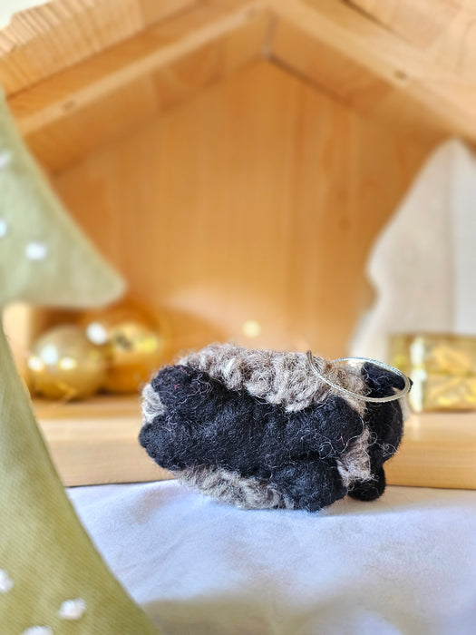 Pashom Christmas Tree Decor Black Woolly Sheep