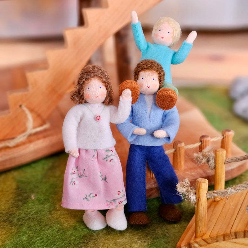 Doll House Doll Pretend Play Family Father 13cm Hand Made by Ambrosius 3yrs+