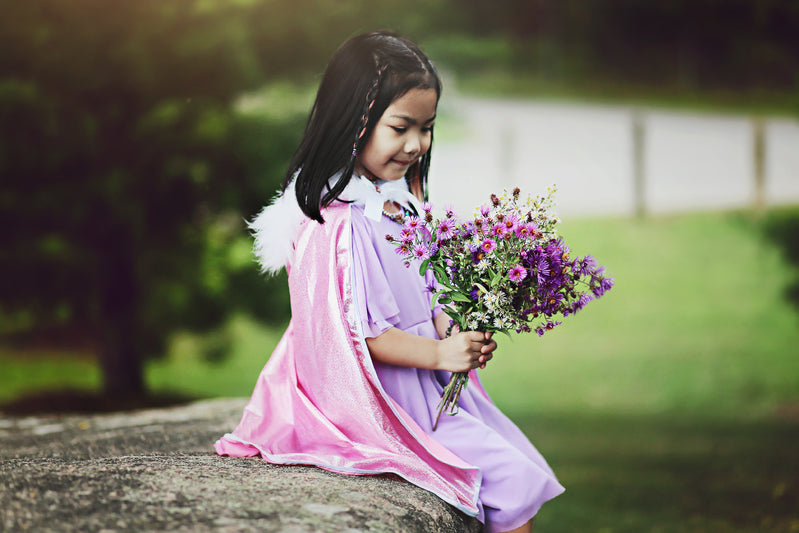 Pink Glitter Princess Cape Size 4-6 by Great Pretenders Costumes Best Seller Fairy Unicorn and Castle Theme 3yrs+