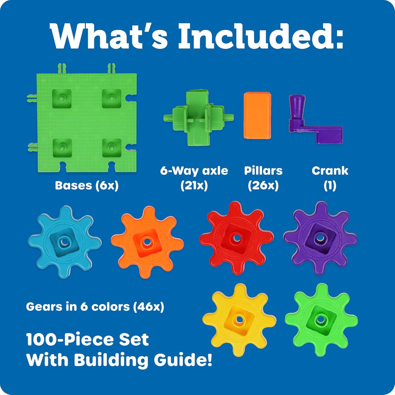 Gears! Gears! Gears! 100pcs Deluxe Building Set By Learning Resources STEM Toys Gifting Creativity Toy Idea for 3yrs+