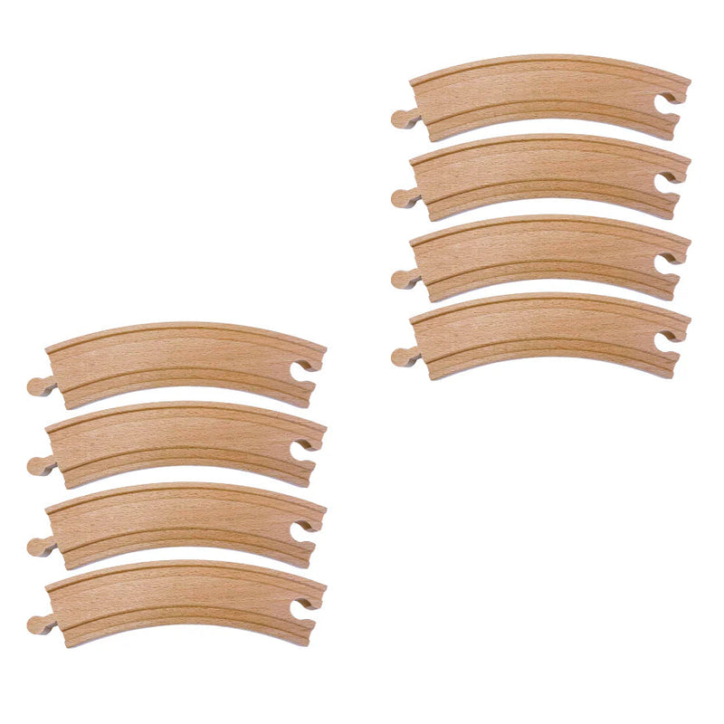 Flexi Tracks Wooden Curved Tracks 8pcs Pack Car Accessories 3yrs+