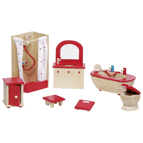 Goki Doll House Furniture for Flexible Puppets Size Bathroom 3yrs+