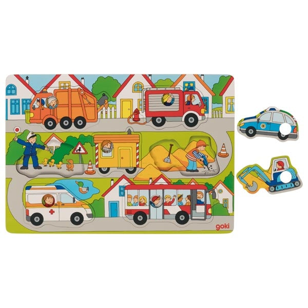 Goki Background In the Streets 7pc Puzzle Developmental Toys Toddler Toys 12m+
