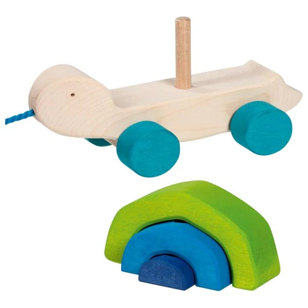 Goki Pull Along Tortoise Tortuga Toddler Turtle Toys Developmental Toys for Toddlers Gifts Idea 12m+