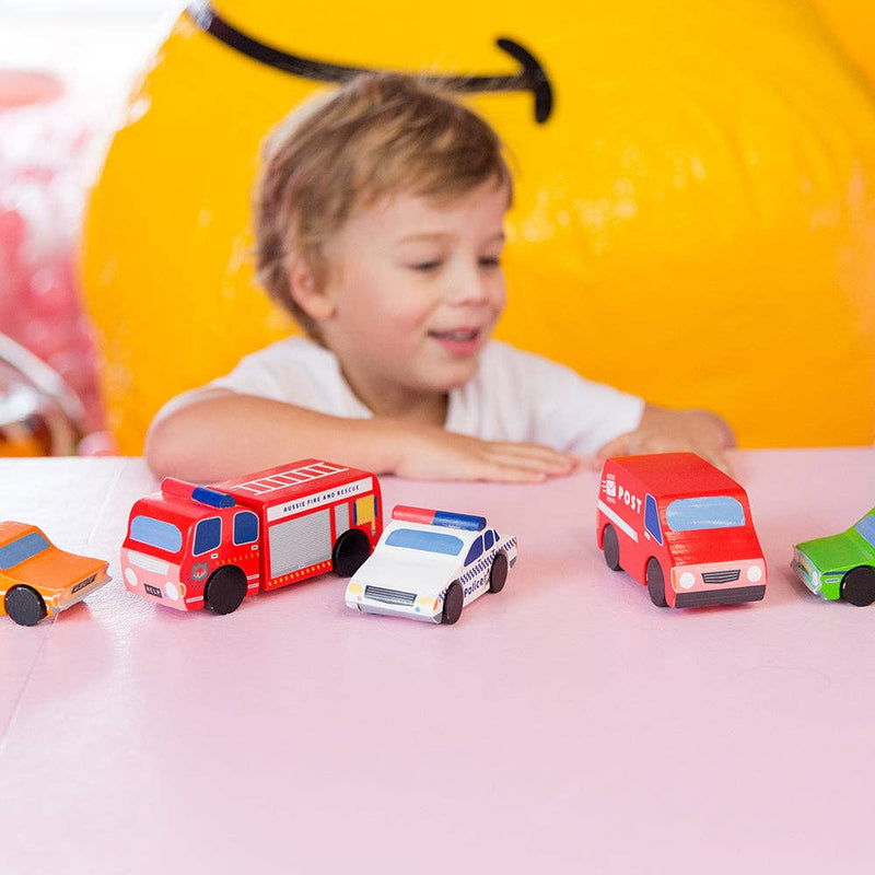 Make Me Iconic Wooden Australian Vehicles Set Educational Role Play Toy 18mth+