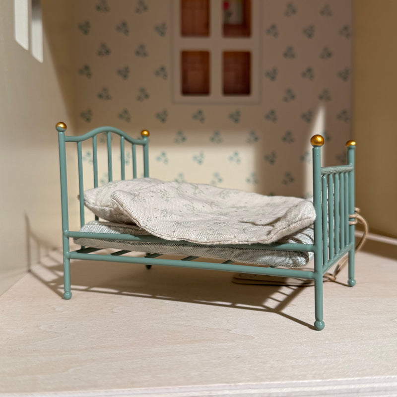 Maileg Vintage Mouse Single Bed Mint Gifting Idea for 3yrs+