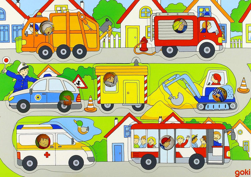 Goki Background In the Streets 7pc Puzzle Developmental Toys Toddler Toys 12m+