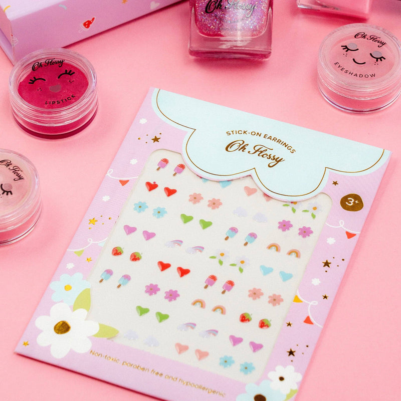Oh Flossy Kids Stick On Earrings Kids Makeup Set 3yrs+