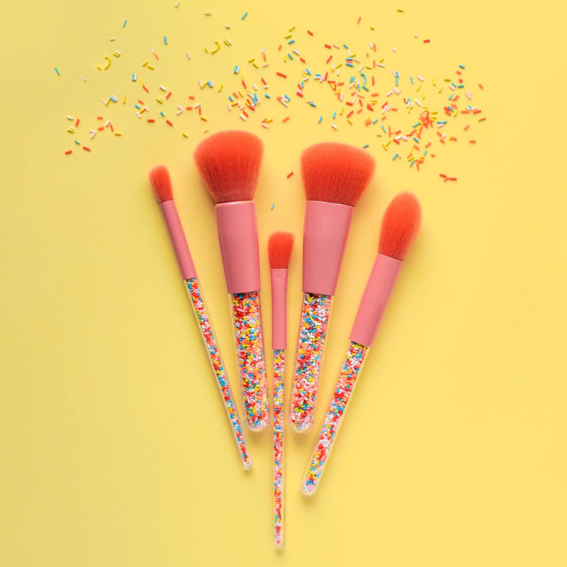 Oh Flossy Sprinkle Makeup Brush With Sweet Sprinkle Handles Set of 5 Gift Idea for 3yrs+