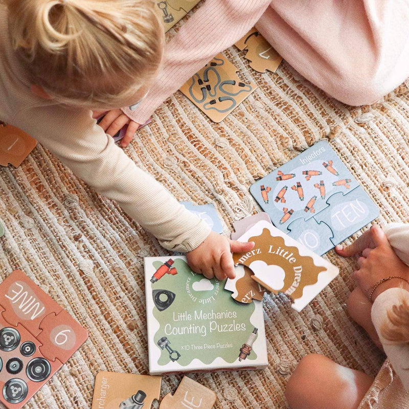 Little Mechanics Counting Jigsaw Puzzle 30pcs by Little Dreamerz  Early Maths Developmental Toys for Toddlers 3yrs+