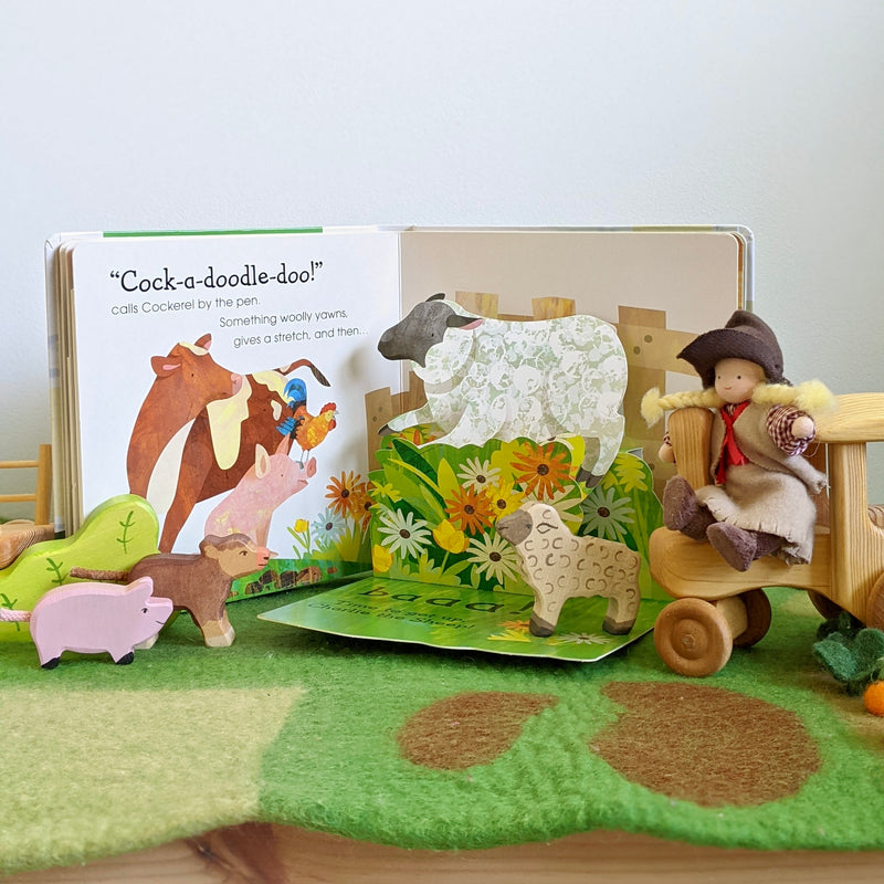 Jonny Lambert's Wake Up, Farm! (Lift the Flap and Pop Up Book) Interactive Book by Jonny Lambert: Farm Animal Toys