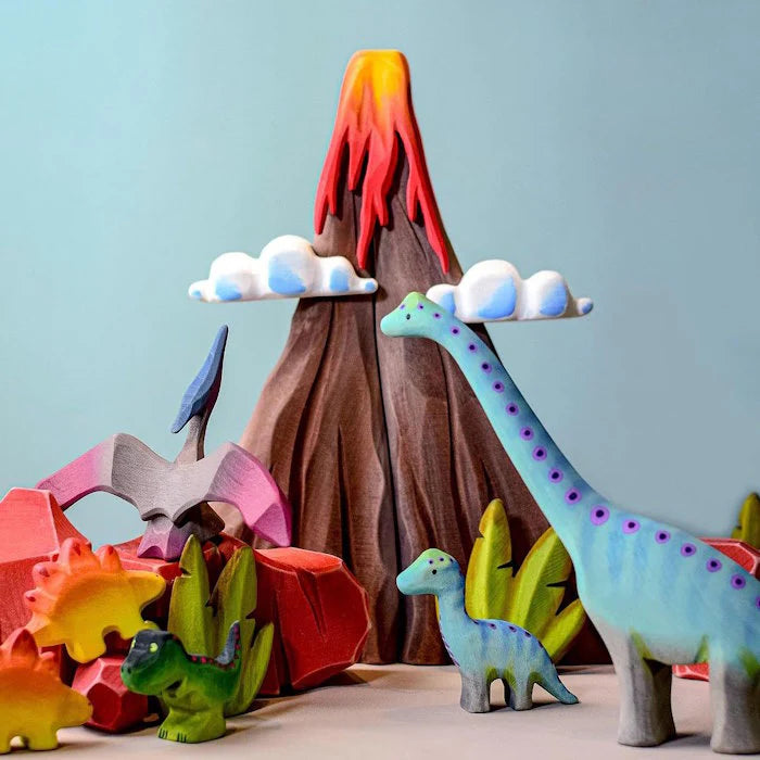 Wooden Volcano with Lava and Clouds by BumbuToys Dinosaur Toys Dinosaur and Dragon Theme 3yrs+