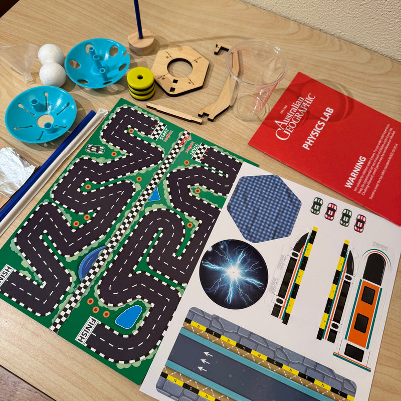Australian Geographic Physics Lab Kit with 14 Physics Experiments Early Science STEM Toys Gifting Idea for 10yrs+