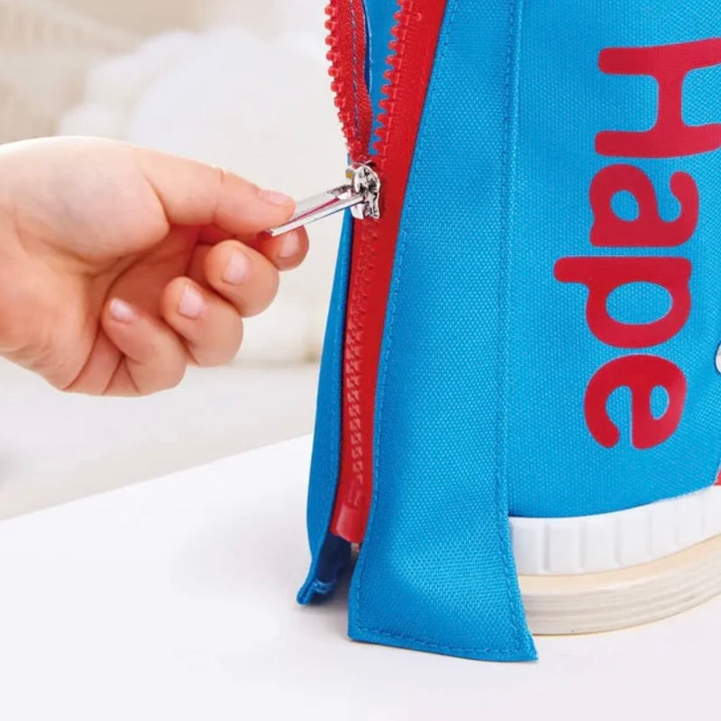 Hape Wooden Tie-It Lacing Sneaker 4 Fastening Types Montessori Practical Life Materials 3yrs+