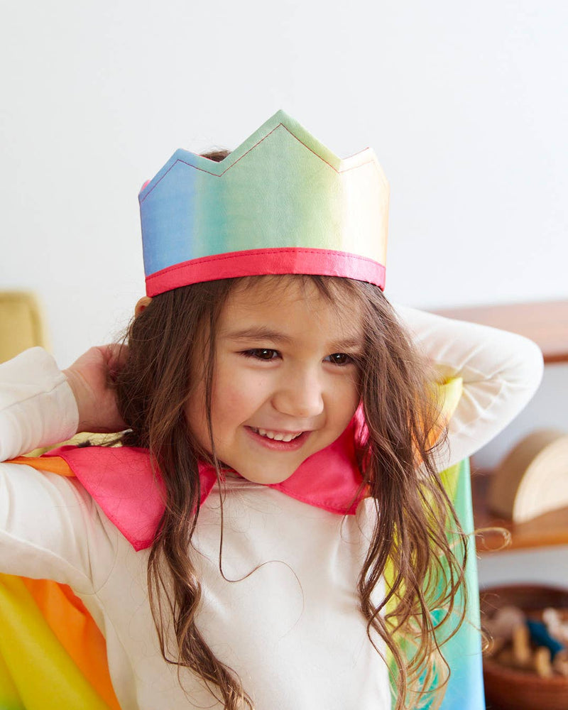 Sarah’s Silks - 100% Silk Rainbow Crown for Birthdays and Dress Up 3yrs+
