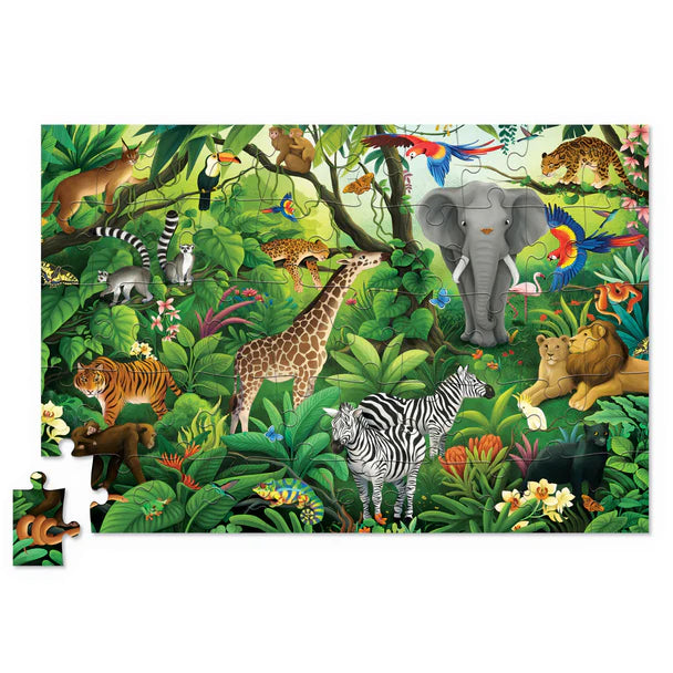 Crocodile Creek Holographic Puzzle Jungle Paradise 50 pcs Gifting Idea for 4yrs+
