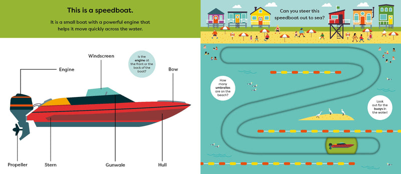 Make Tracks Boats (Board Book) Kids Picture Book