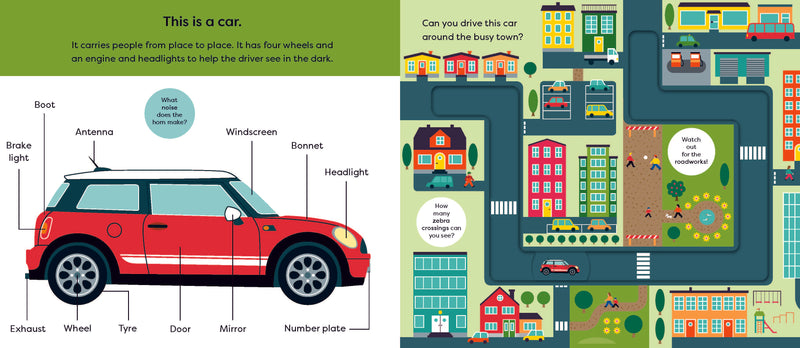 Make Tracks Cars (Board Book) Kids Picture Book