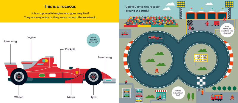 Make Tracks Cars (Board Book) Kids Picture Book