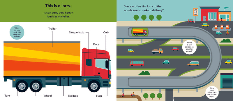 Make Tracks Trucks (Board Book) Kids Picture Book