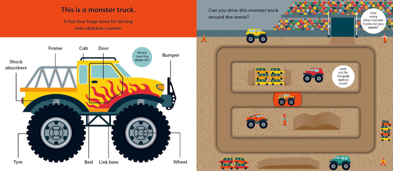 Make Tracks Trucks (Board Book) Kids Picture Book