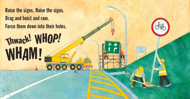 Roadworks (Board Book) by Sally Sutton, Brain Lovelock Kids Book