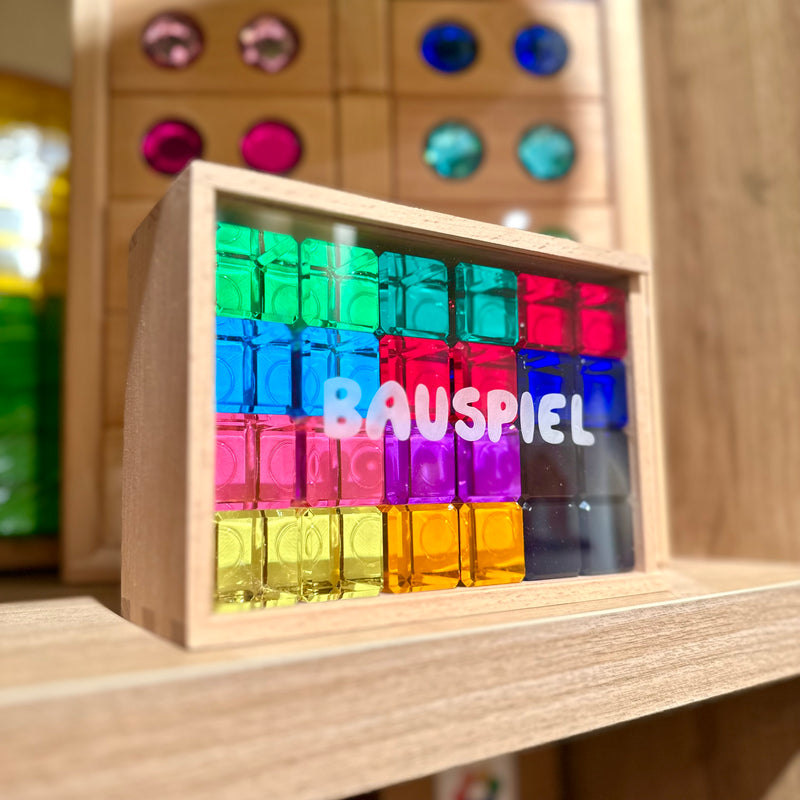 Bauspiel Luminous Building Blocks 24 Piece STEM Wooden Toys 3yrs+